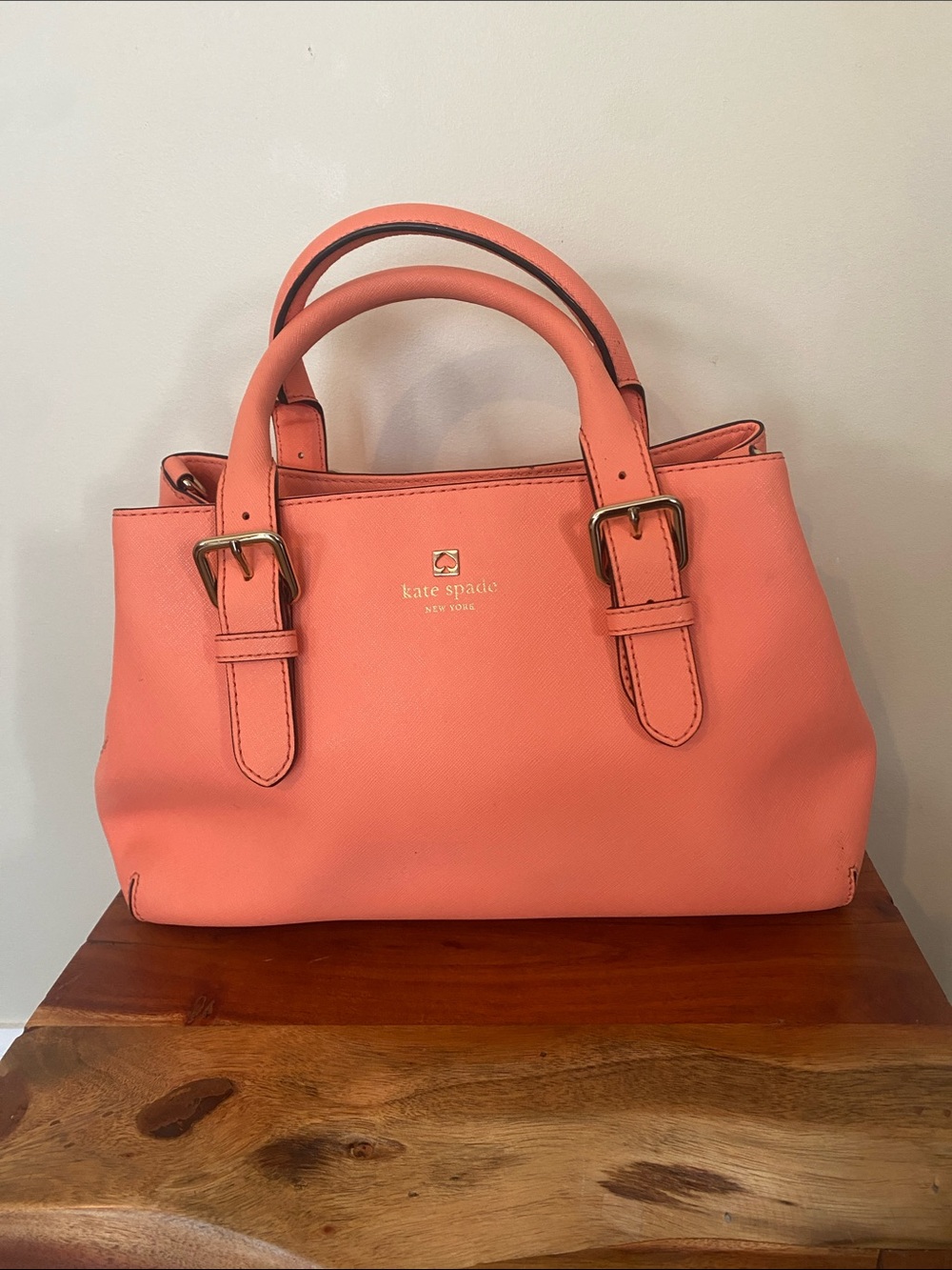 Kate Spade New York Cove Street Provence leather satchel. Coral pink